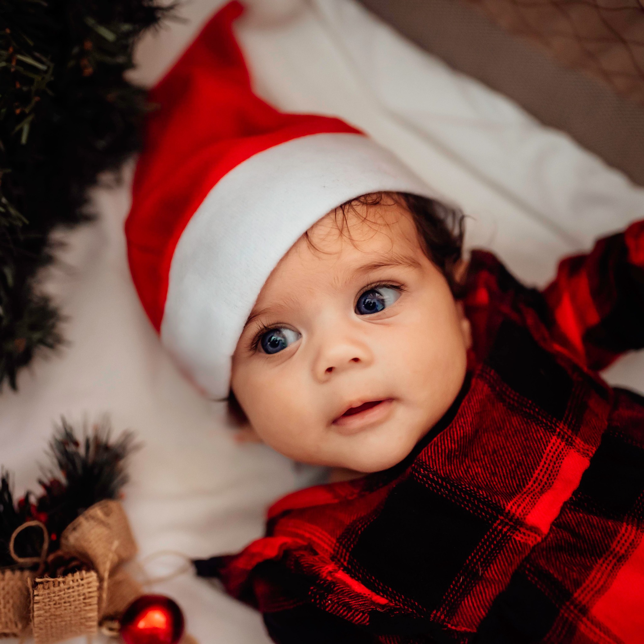 Baby with Christmas Hat